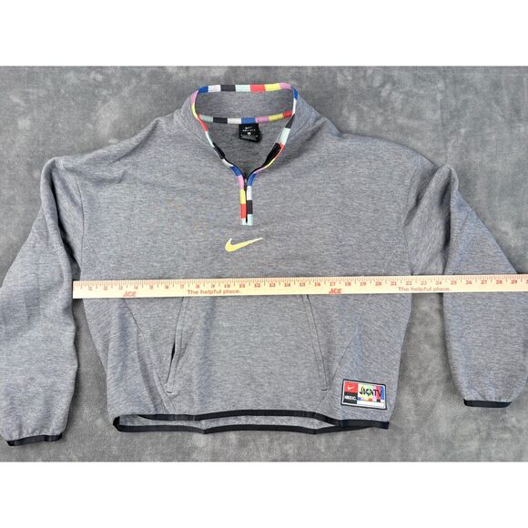 Nike Women’s F.C. Dri Fit Quarter Zip Jacket Gray Multicolor Joga TV Size Medium - Picture 7 of 7